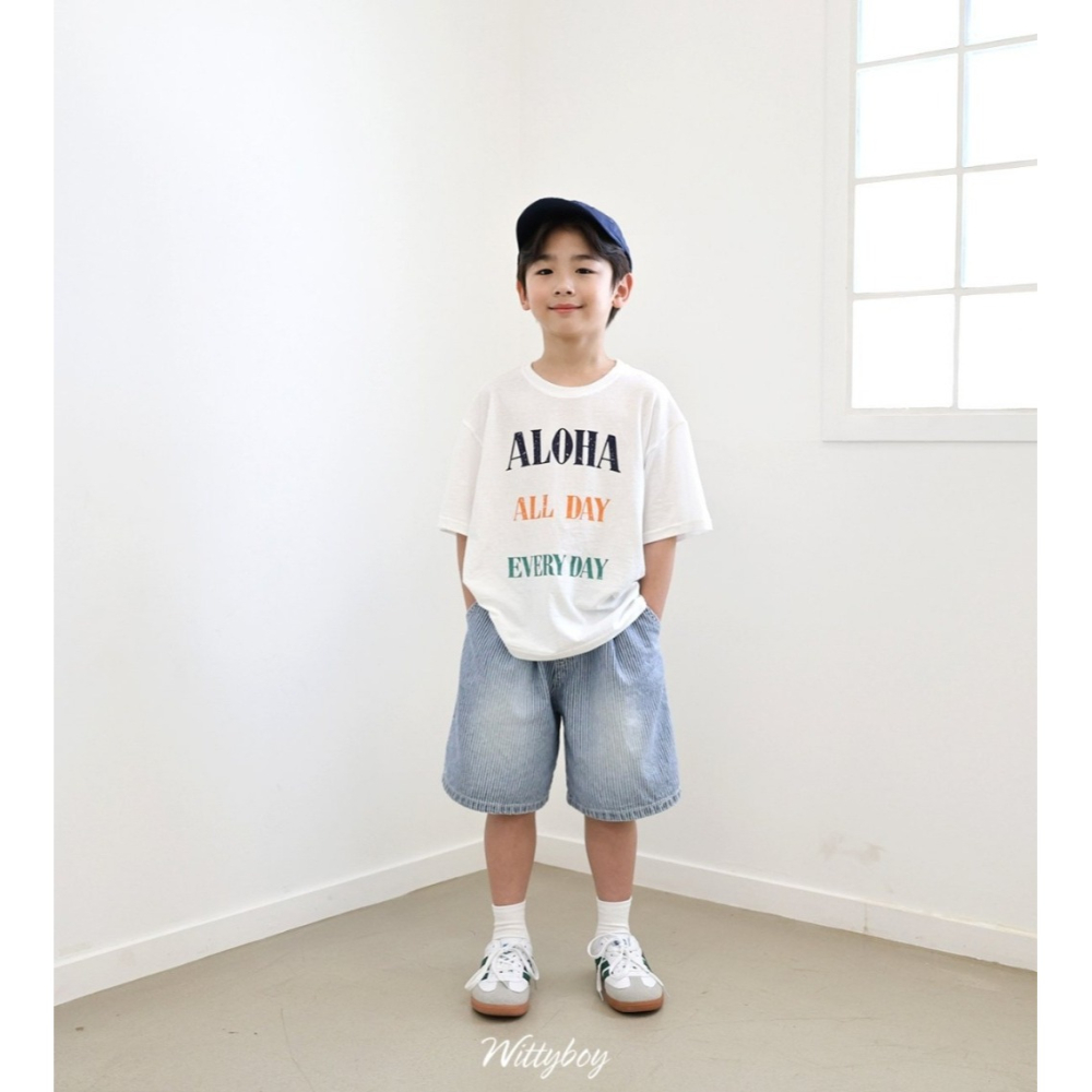 正韓童裝 Wittyboy 抽繩直紋休閒褲-細節圖9