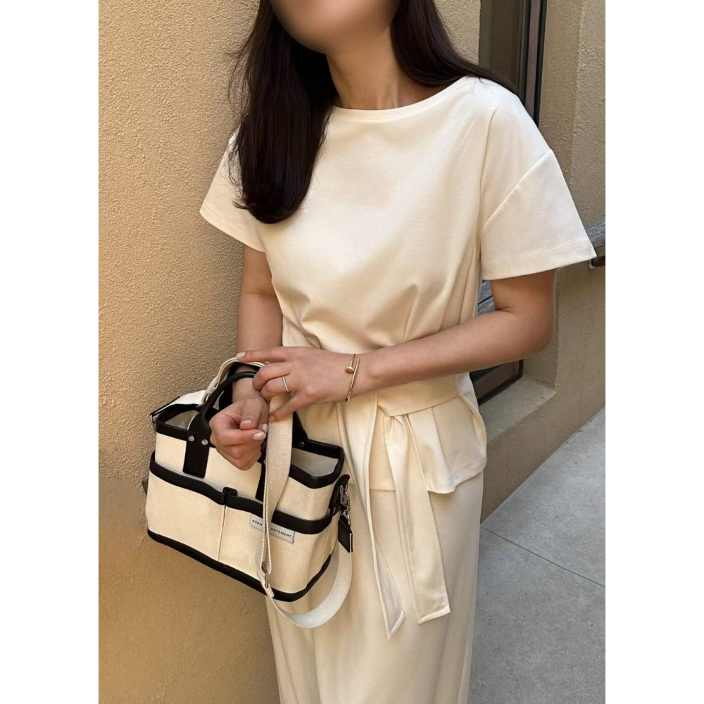 韓國女裝 Nolita 極簡日常綁帶長裙兩件套裝-細節圖5