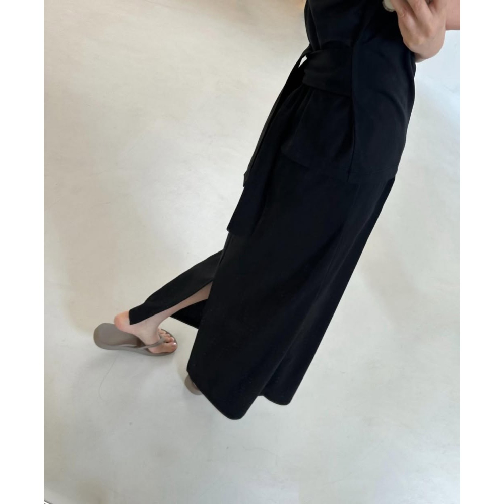 韓國女裝 Nolita 極簡日常綁帶長裙兩件套裝-細節圖7