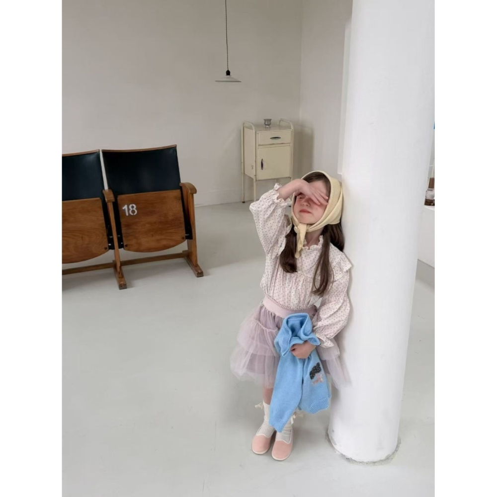 正韓童裝 Aiai 夢幻公主唯美風雙層網紗澎澎蛋糕裙-細節圖5