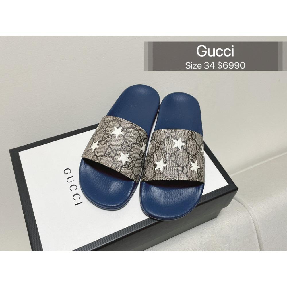 羅莎莉歐美精品代購全新 Gucci 星星膠底拖鞋-現貨在台-