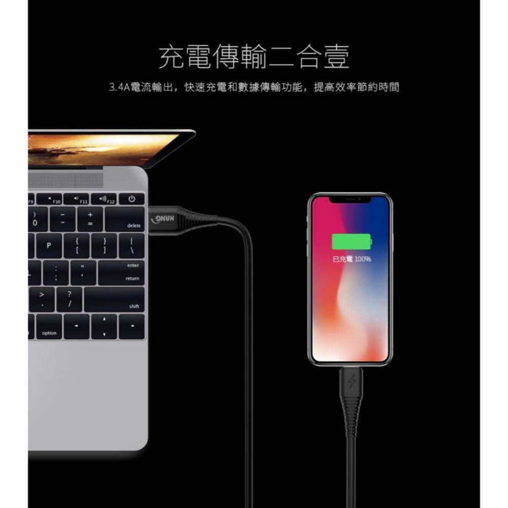 iPhone5 iPhone7 iPhone8 5 6 6S 7 8 Plus【3.4A】快充充電線 傳輸線 1-2米-細節圖6