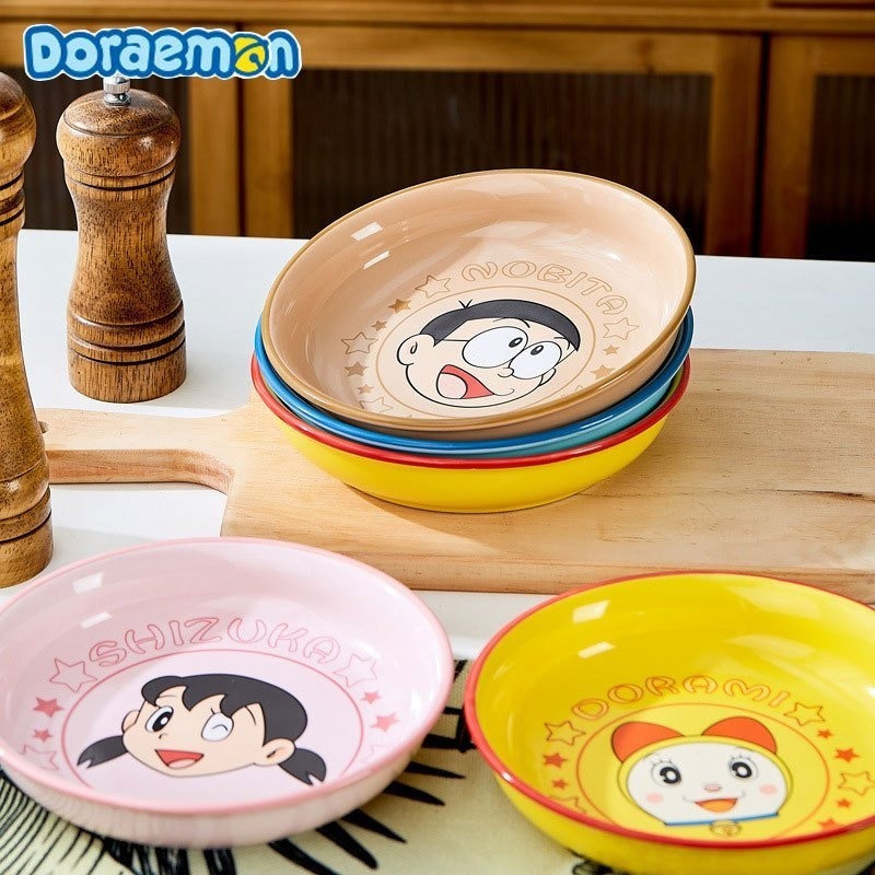 【樂融融】正版現貨 哆啦A夢 麵包盤 瓷盤 高顏值 點心盤 盤子 送禮 小叮噹 哆啦a夢 陶瓷 圓盤 餐具 餐盤-細節圖3