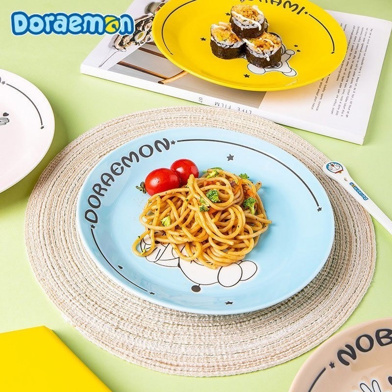 【樂融融】正版現貨 哆啦A夢 卡通盤 高顏值 盤子 點心盤 水果盤 餐盤 禮物 可微波 小叮噹 哆啦a夢 陶瓷-細節圖2