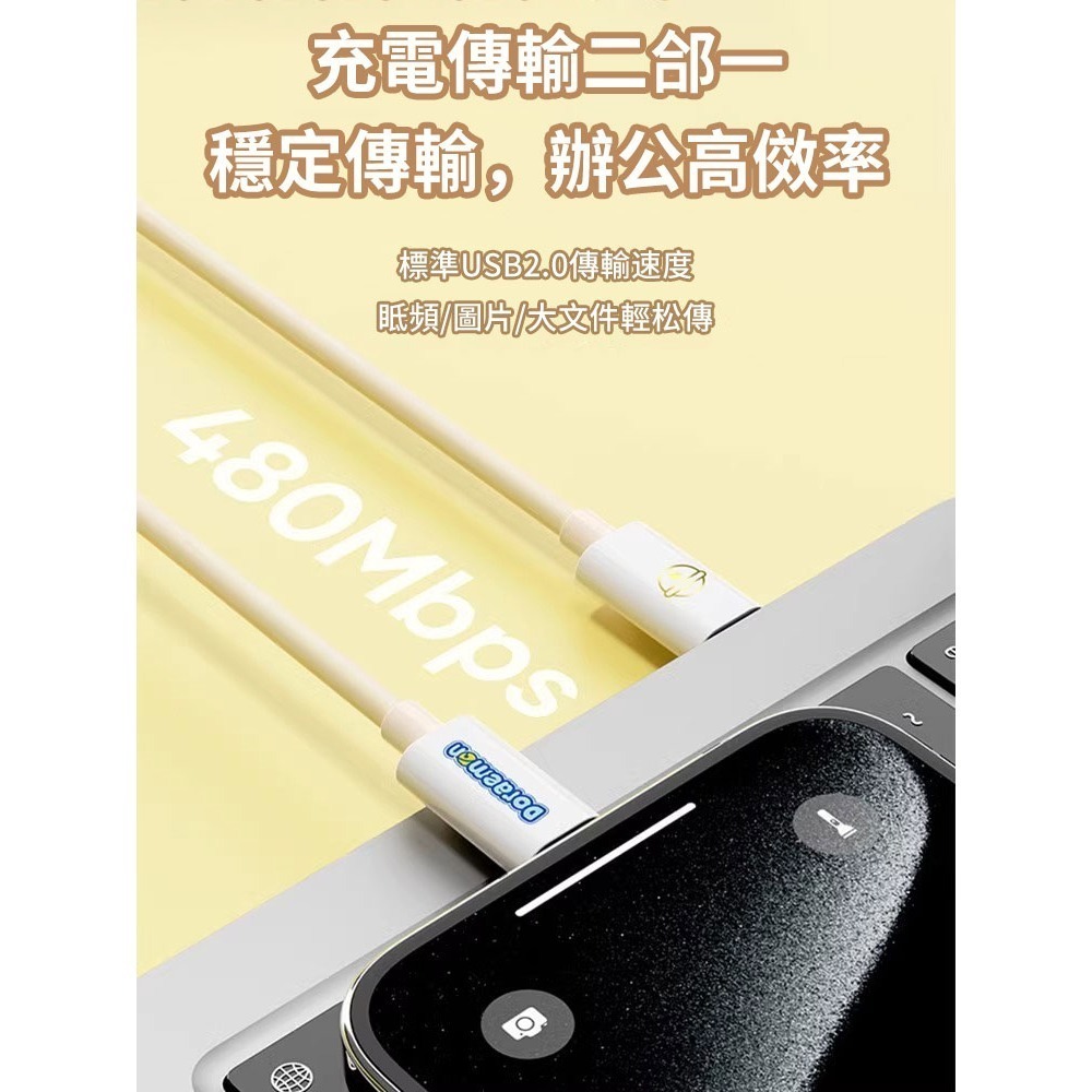 【樂融融】正版現貨 哆啦A夢 雙頭快充線 哆啦a夢 小叮噹 蘋果15 充電線 數據線 蘋果 type-c USB 快充-細節圖4