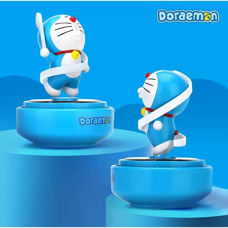 【現貨】正版 哆啦A夢 太陽能旋轉香薰 檢測紫外線 藍胖子 車載 汽車 內飾 小叮噹 哆啦a夢 香水 擺件-細節圖4