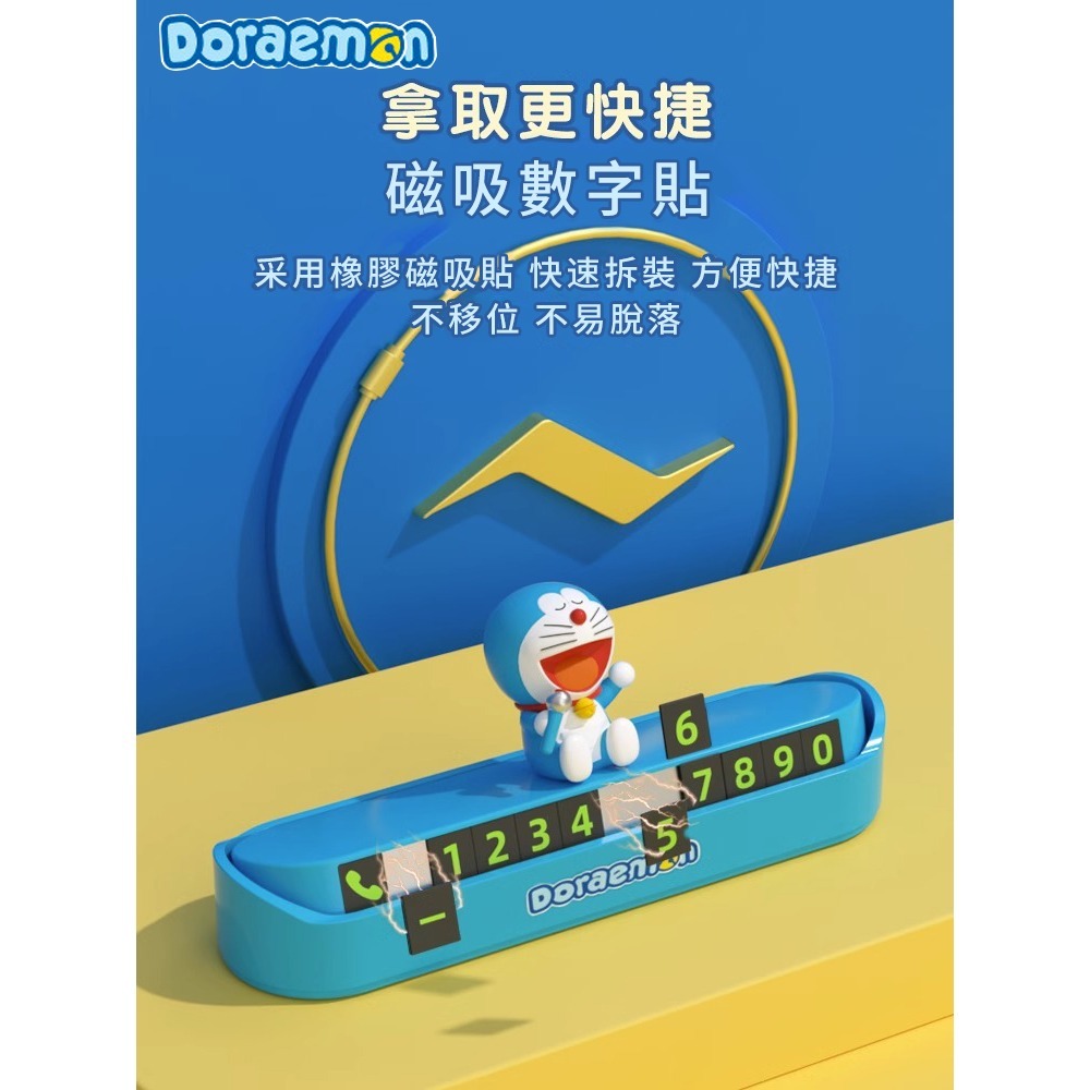 正版現貨 哆啦A夢 大雄與哆啦號碼牌 小叮噹 轎車 挪車牌 電話牌 移車卡 哆啦a夢 擺件 汽車 跑車 車內-細節圖2
