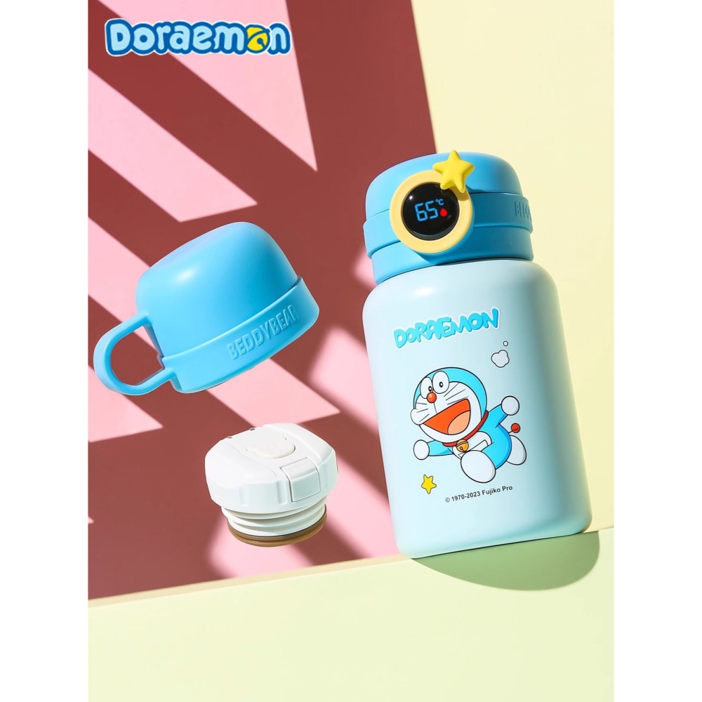 【杯具熊】正版 哆啦A夢 圈圈夢 保溫杯 環保杯 智能數顯溫度 韓國品牌 飲料杯 兒童水杯 小叮噹 哆啦a夢-細節圖3