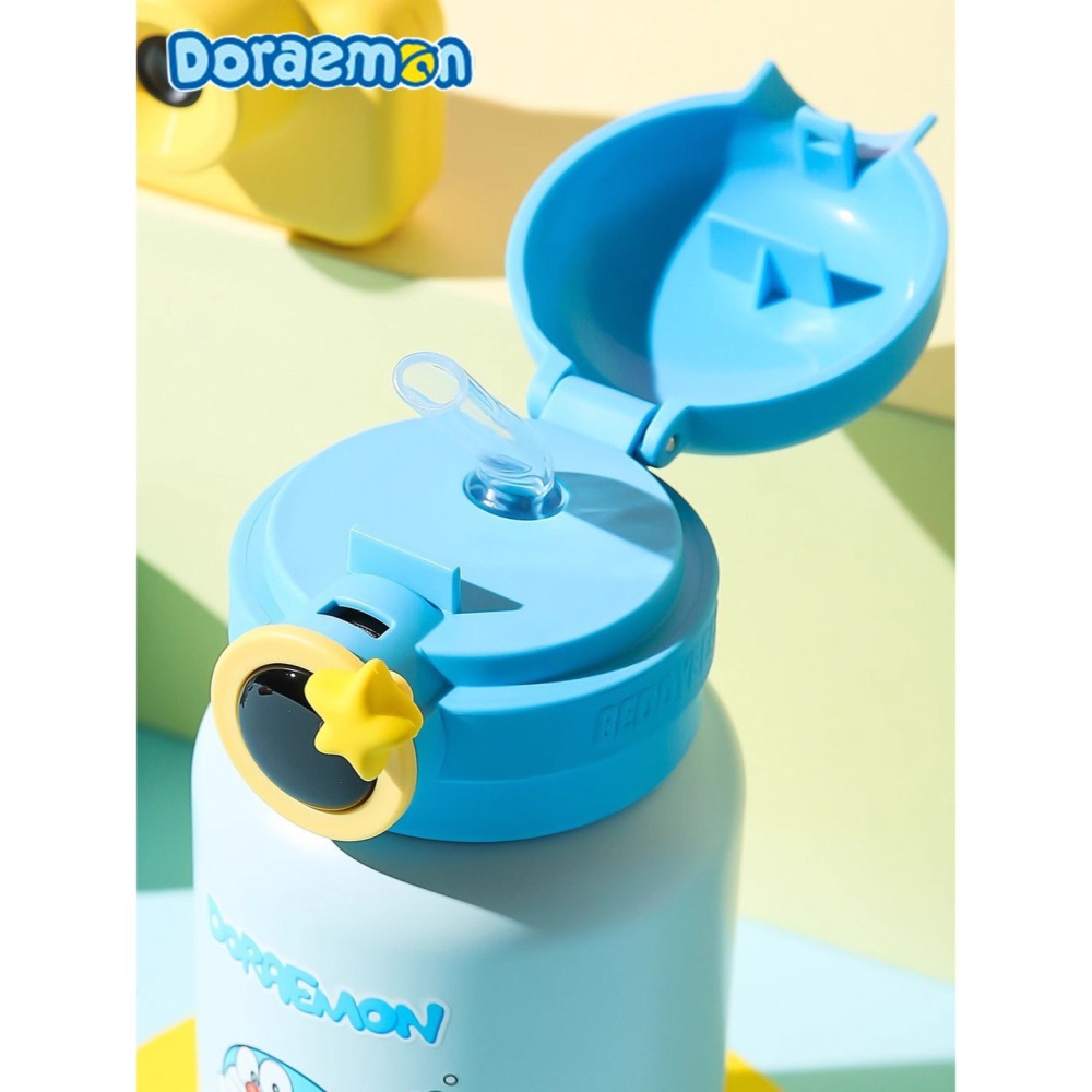 【杯具熊】正版 哆啦A夢 圈圈夢 保溫杯 環保杯 智能數顯溫度 韓國品牌 飲料杯 兒童水杯 小叮噹 哆啦a夢-細節圖4