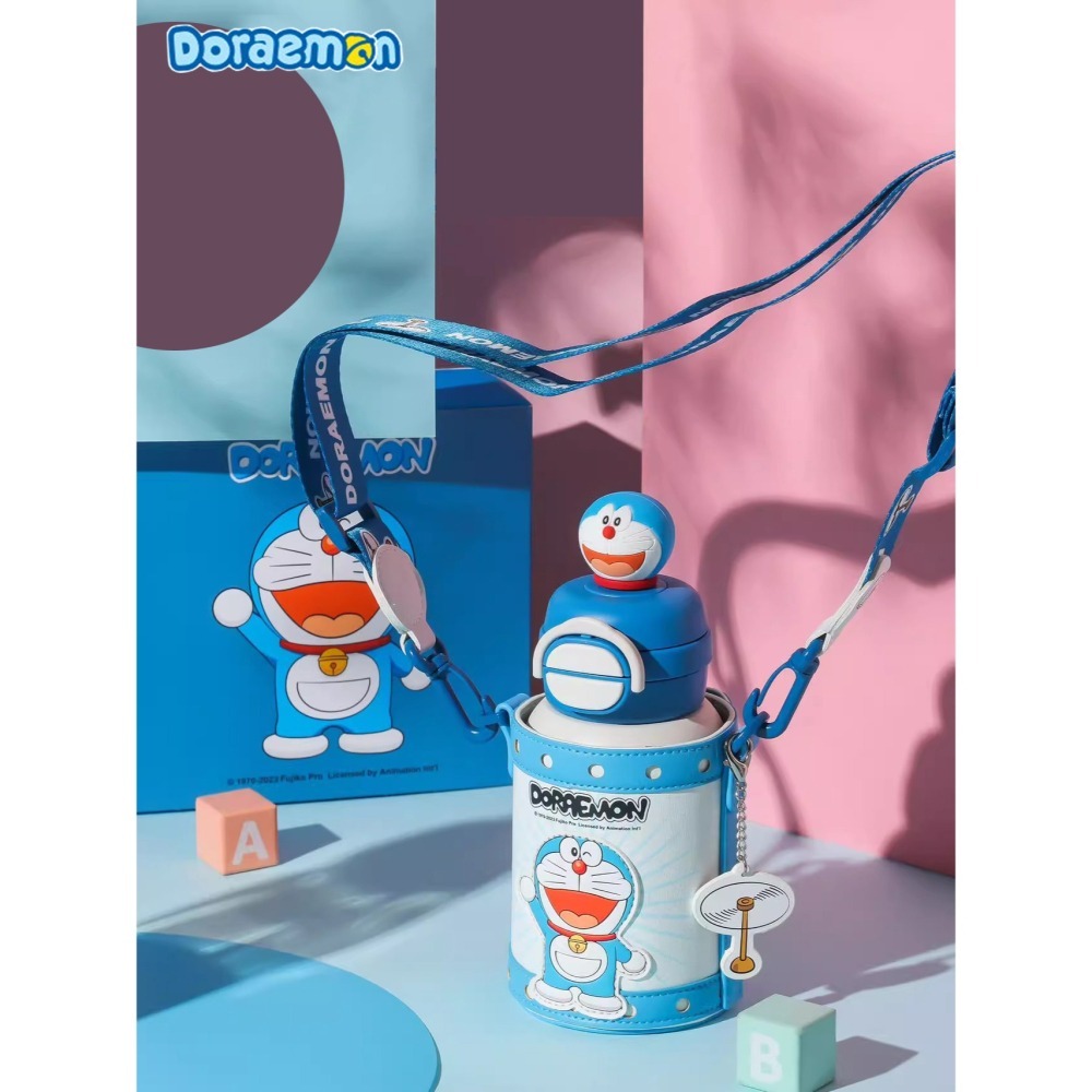 【杯具熊】正版 哆啦A夢 開口笑雙飲杯 保溫杯 奶茶杯 環保杯 韓國品牌 飲料杯 水杯 小叮噹 哆啦a夢-細節圖2
