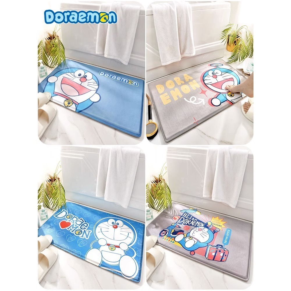 正版 哆啦A夢 法蘭絨地墊 浴室 衛生間 廁所 吸水墊 防滑墊 小叮噹 哆啦a夢 地墊 臥室 房間-細節圖5