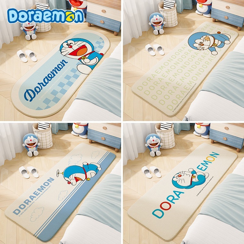 正版 哆啦A夢 羊羔絨長地毯 客廳 臥室 床邊 毛絨 毛毯 叮當貓 哆啦a夢 地墊 腳墊 廁所 浴室-細節圖2