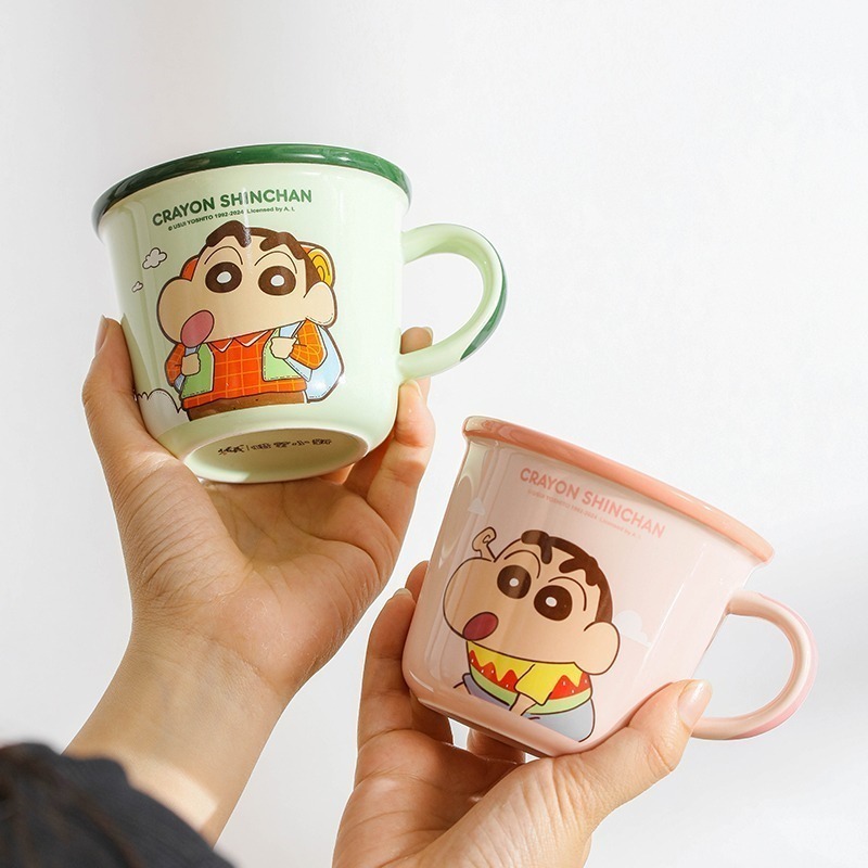 正版現貨 蠟筆小新 帶刻度馬克杯 最新款 陶瓷 小白 無蓋 睡衣小新 超高吸睛率 新之助 曙曦-細節圖6
