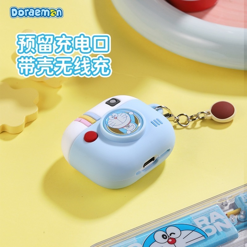 最新_復古相機款 哆啦A夢 AirPods4專用