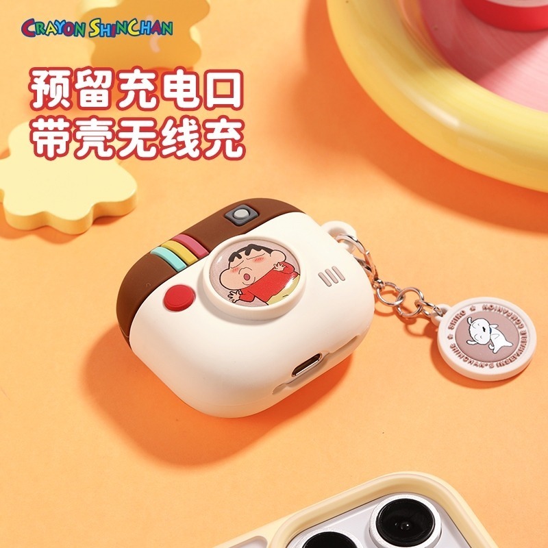 最新_復古相機款 蠟筆小新 AirPods4專用