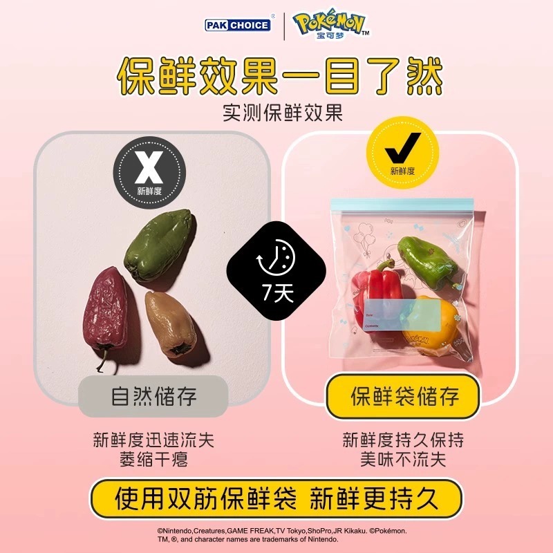 【現貨】正版 寶可夢 雙鍊密封袋 抽取式 夾鏈袋 小叮噹 哆啦a夢 食品袋 保鮮袋 壓縮袋 零食袋-細節圖4