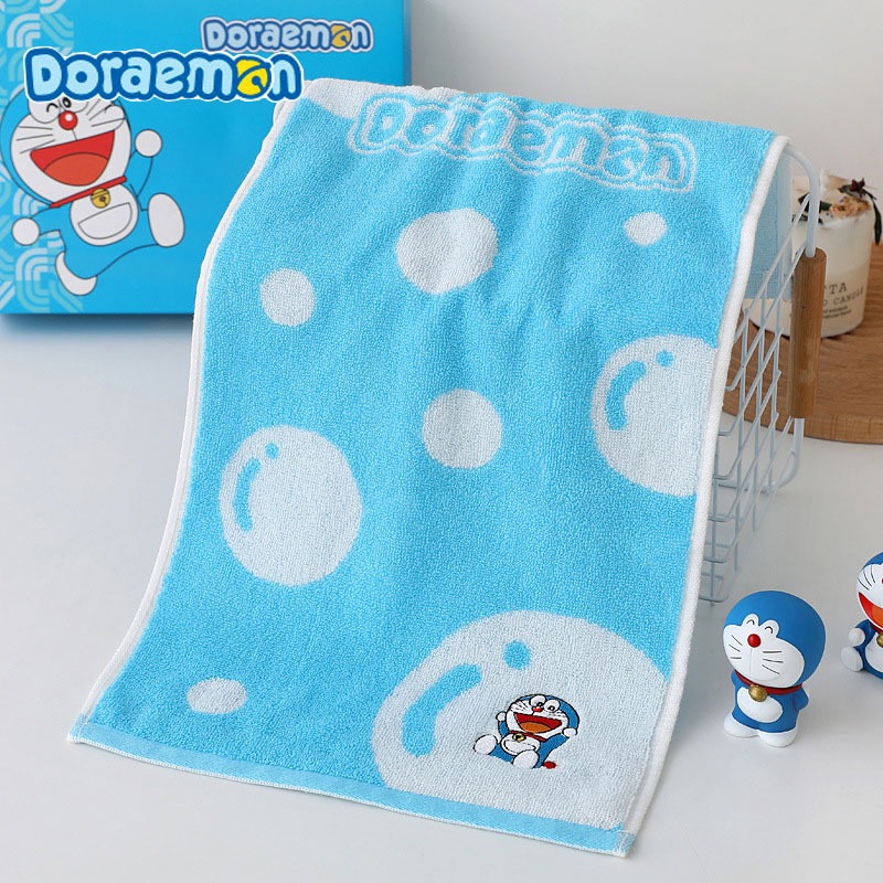 正版 哆啦A夢 歡樂哆啦款 純棉 浴巾 毛巾 浴袍 洗臉巾 口水巾 擦汗巾 交換禮物 哆啦a夢 小叮噹-細節圖4