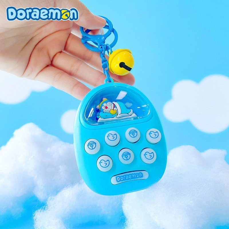 正版 哆啦A夢 療癒功能 鑰匙圈 晴天好眠 地鼠機 掛飾 鑰匙扣 小叮噹 減壓 吊飾 哆啦a夢 舒壓-細節圖3