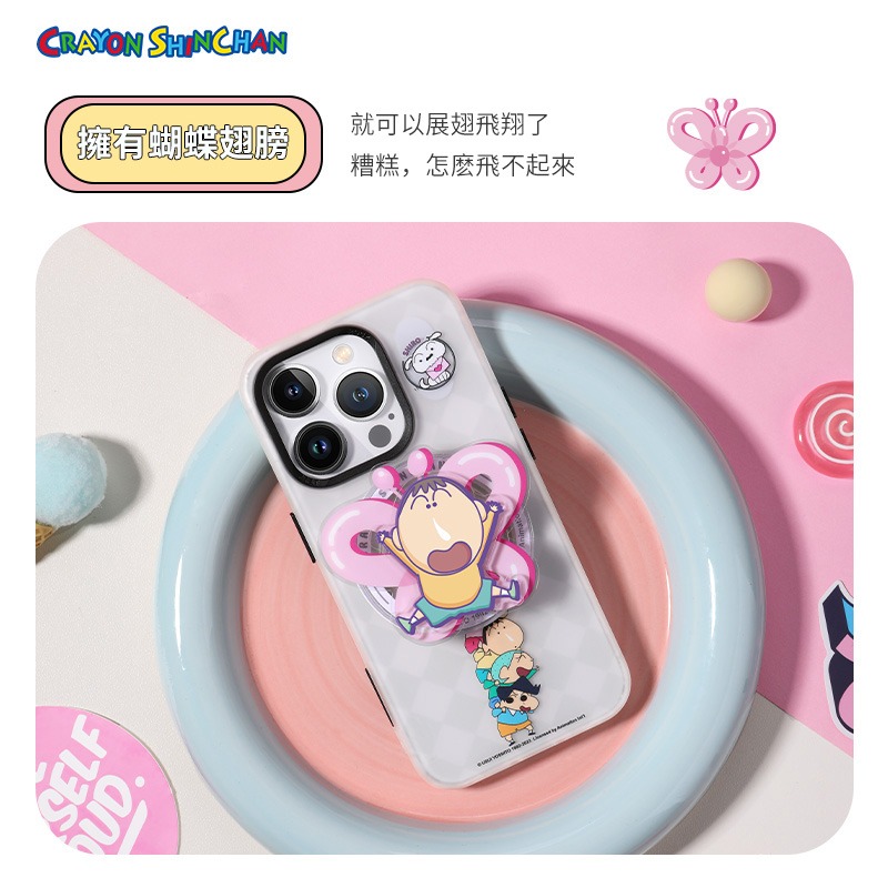 正版 蠟筆小新 boogie(波吉) 磁吸旋轉氣囊支架 手機支架 可旋轉 解壓 懶人支架 懶人立架 阿呆 新之助-細節圖5