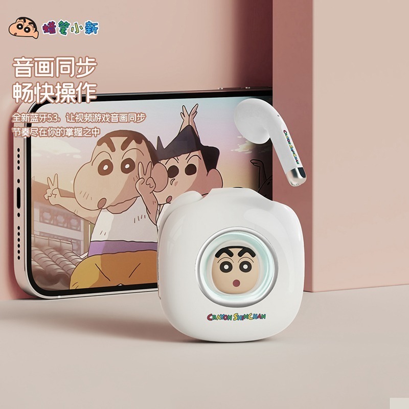 【最後1個】正版 蠟筆小新 藍牙無線耳機 呼吸燈耳機 半開放式 小新屁股-細節圖5