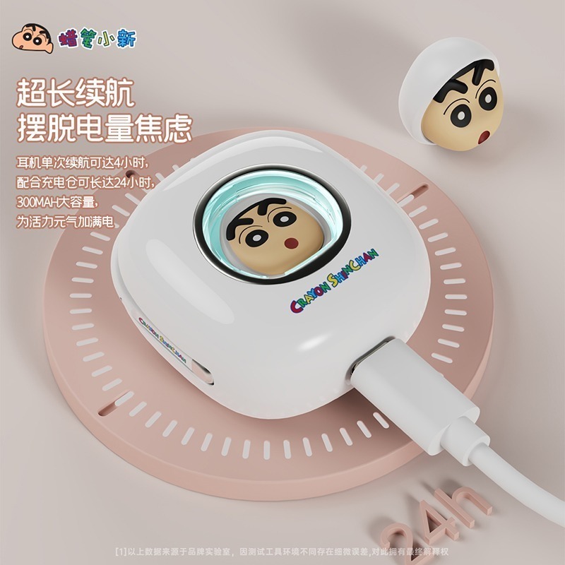 【最後1個】正版 蠟筆小新 藍牙無線耳機 呼吸燈耳機 半開放式 小新屁股-細節圖7
