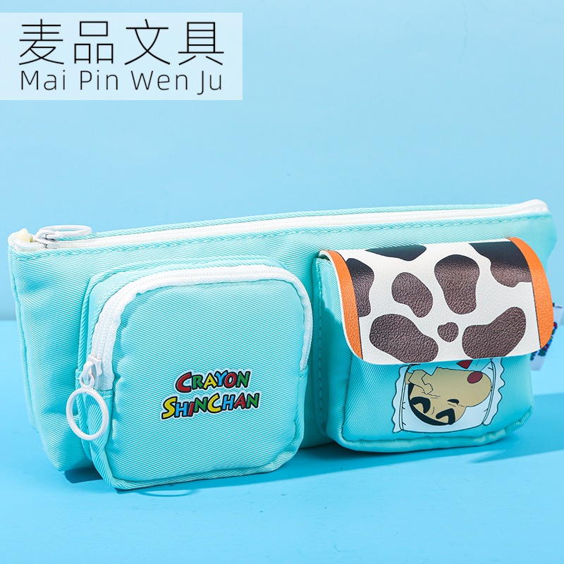 【現貨】正版 蠟筆小新 多口袋雙層筆盒 筆袋 禮品 高中 國中 國小 筆盒 鉛筆盒 文具盒 新之助 麥和-細節圖3