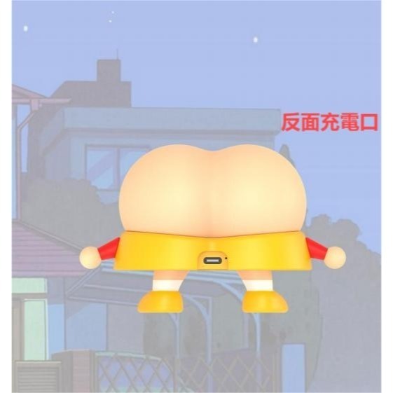 正版 蠟筆小新 屁屁拍拍燈 小夜燈 節能燈 床頭燈 睡眠燈 無需電池 節能充電 附USB充電線1根 新之助 小白-細節圖3