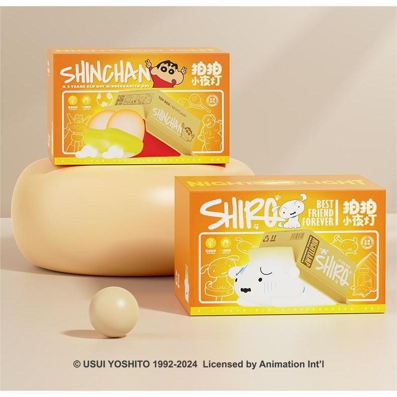 【樂融融】正版現貨 蠟筆小新 躲貓貓 拍拍燈 可當手機支架 小夜燈 床頭燈 睡眠燈 小白 氛圍燈 交換禮物-細節圖6