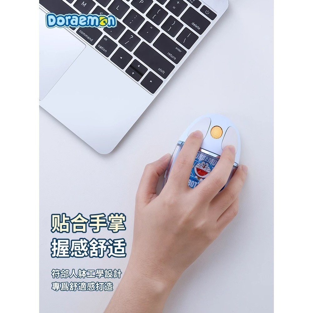 【最後1個】正版 哆啦A夢 透明滑鼠 炫彩燈 電量顯示 無線滑鼠 藍牙滑鼠 小叮噹 哆啦a夢-細節圖4