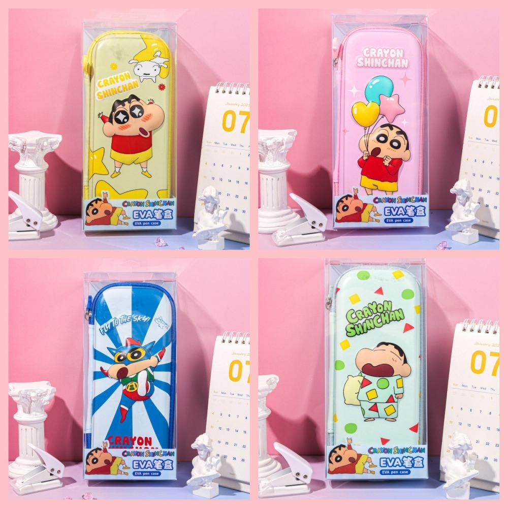 正版 蠟筆小新 EVA筆盒 鉛筆盒 鉛筆袋 大容量 拉鏈式 新之助 小白-細節圖5