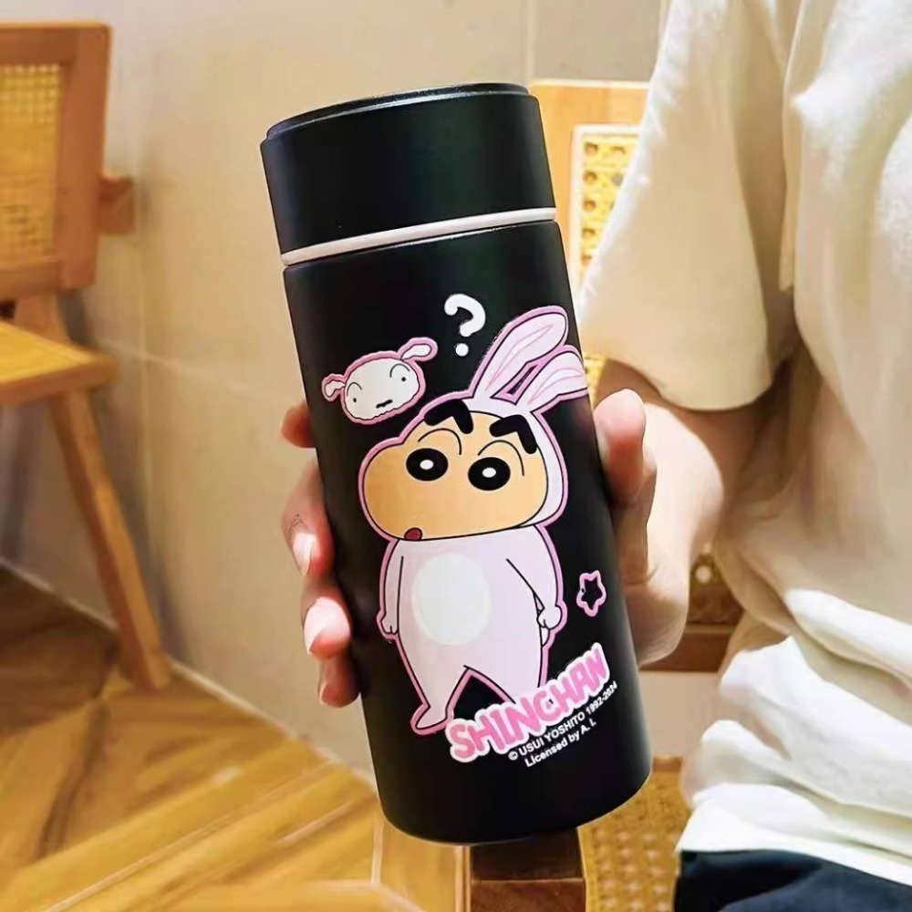 正版 蠟筆小新&哆啦A夢 直身杯 保溫杯 保溫瓶 水瓶 水杯 430ml 戶外 萌兔兔 新之助 送禮-規格圖5