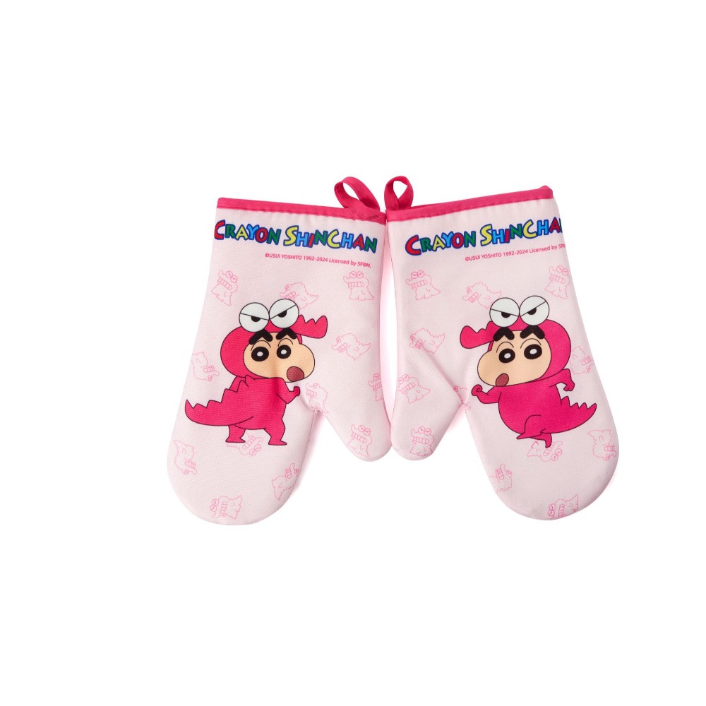 正版 蠟筆小新 防燙手套 微波 烤箱 烘焙 廚房 加厚隔熱手套 防水 防油 新之助 伴糖-規格圖5