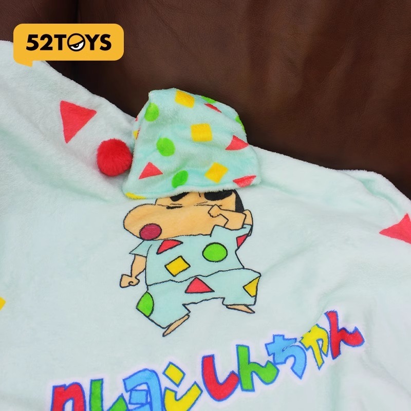 正版 蠟筆小新 帽子睡毯 毛毯 空調被 52toys 睡衣小新 高顏值 送禮 小白 新之助-細節圖5