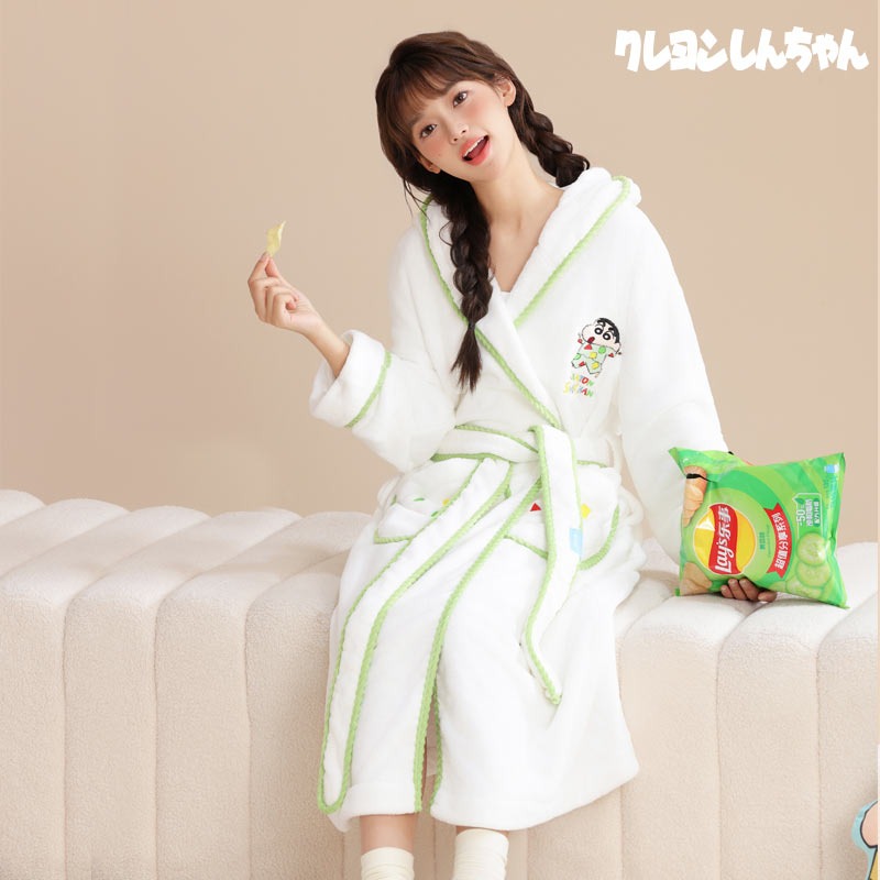 正版 蠟筆小新 浴衣 浴袍 睡袍 睡衣 海邊 洗澡 衛生間 新之助 睡衣小新 市井繪-規格圖5