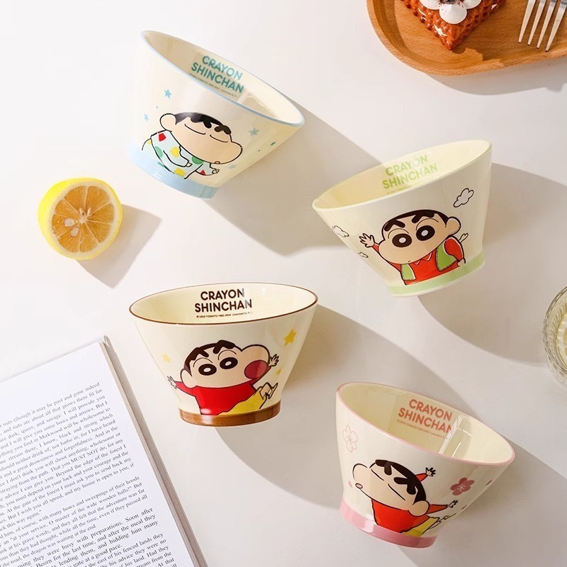 【樂融融】正版現貨 蠟筆小新 陶瓷斗笠碗 飯碗 面碗 睡衣小新 新之助 送禮倍有面 陶瓷材質 曙曦 泡麵碗 餐具-細節圖4