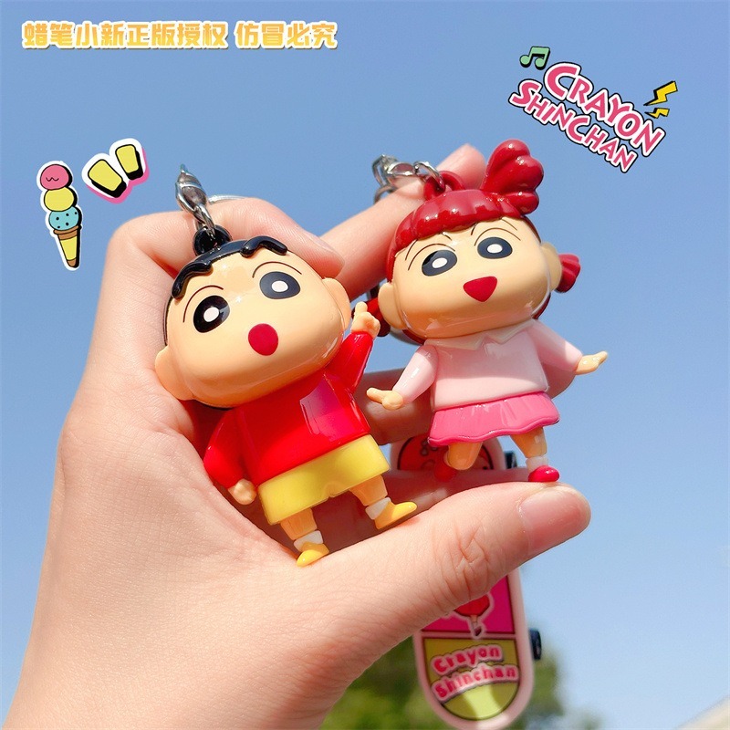 正版 蠟筆小新 滑板系列 鑰匙扣 鑰匙圈 掛飾 吊飾 掛件 機車 新之助 禮物 小白-細節圖4