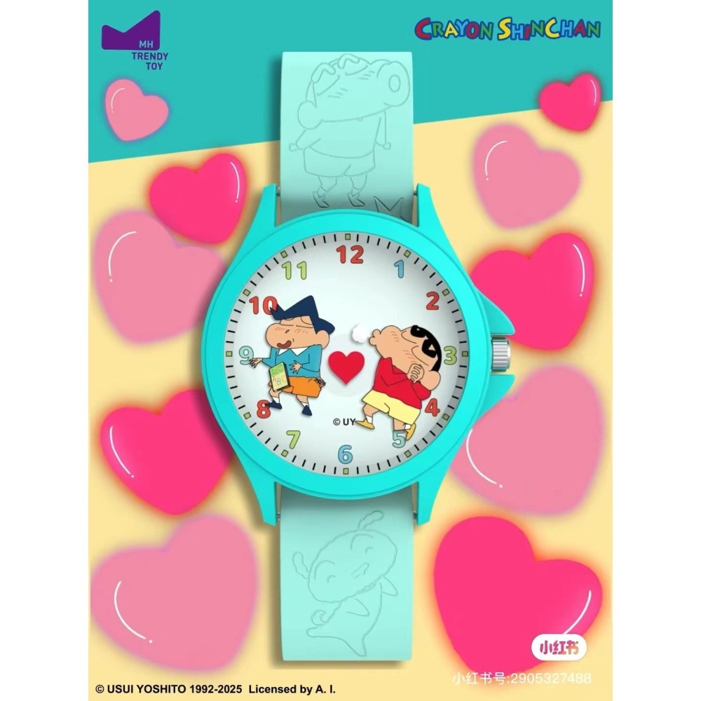 【樂融融】正版現貨 蠟筆小新 第二彈盲盒款 手錶 指針錶 時針錶 男女同款 送禮 新之助 動感超人 麥和-細節圖2