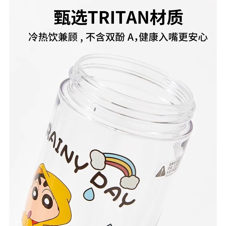 【現貨】正版 蠟筆小新 投籃杯 吸管杯 隨身瓶 飲料杯 620ml 水瓶 水杯 萌兔兔 新之助 小白 送禮-細節圖2