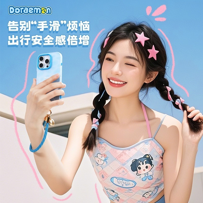 【現貨】正版 哆啦A夢 手腕掛繩 手機殼掛繩 吊繩 手機繩 手機吊帶 掛飾 手機掛繩 吊飾 小叮噹 哆啦a夢 樂融融-細節圖2