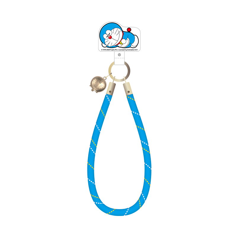 短款掛繩 藍色 附金屬哆啦小徽章