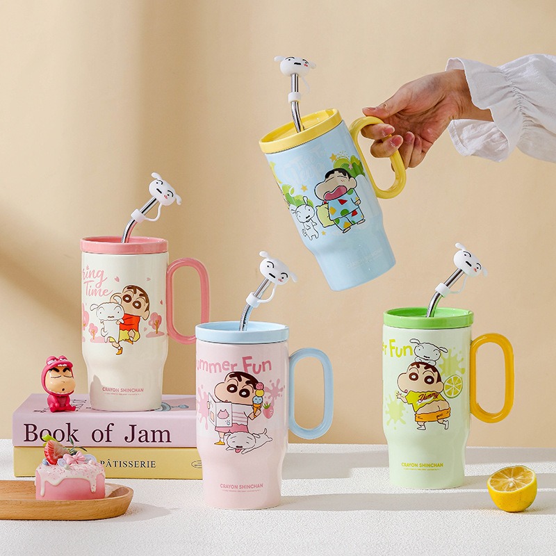 【預購】正版 蠟筆小新 陶瓷大容量馬克杯 水杯 奶茶杯 660ml 小白 睡衣小新 超高吸睛率 新之助 曙曦-細節圖2