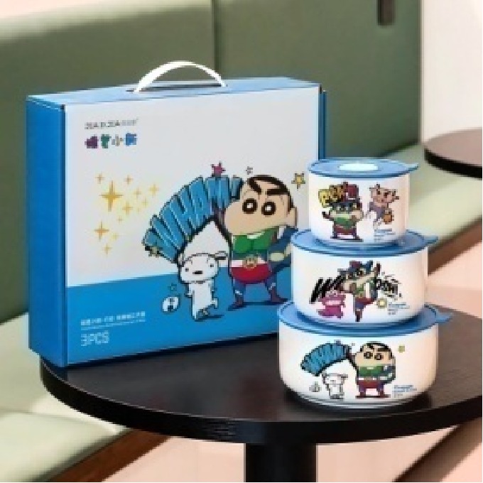 新款 動感小新便當盒3件套禮盒