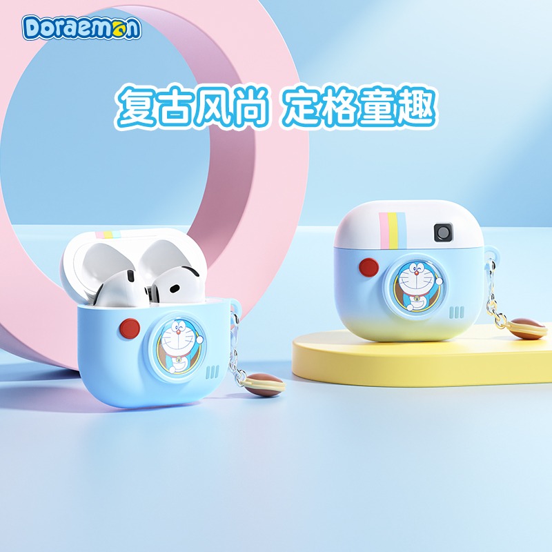 【樂融融】正版現貨 哆啦A夢&蠟筆小新 復古相機款 AirPods4 耳機殼 耳機套 保護殼 耳機套 蘋果耳機-細節圖2