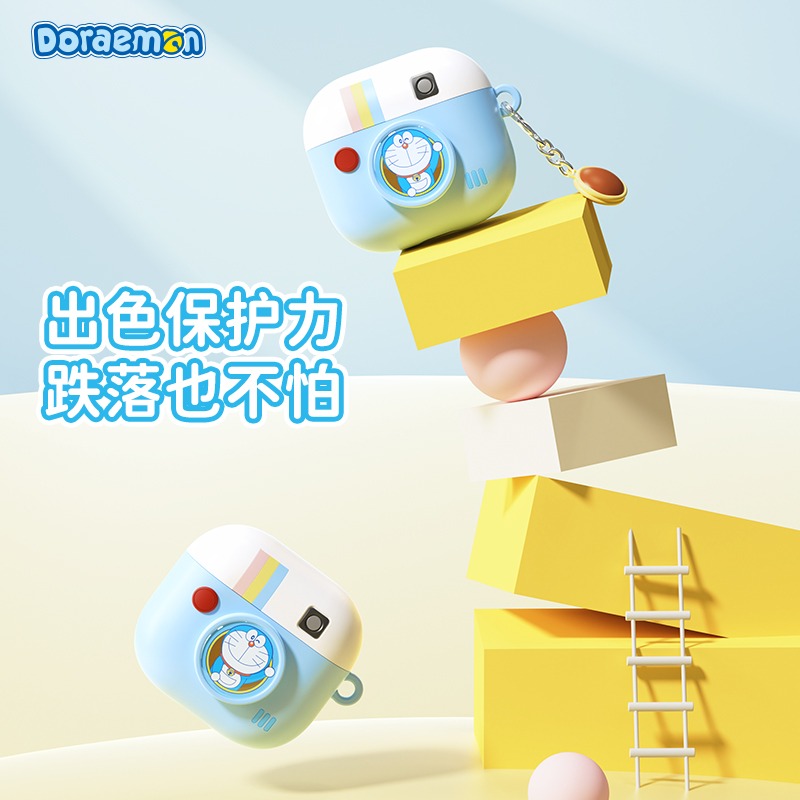 【樂融融】正版現貨 哆啦A夢&蠟筆小新 復古相機款 AirPods4 耳機殼 耳機套 保護殼 耳機套 蘋果耳機-細節圖3