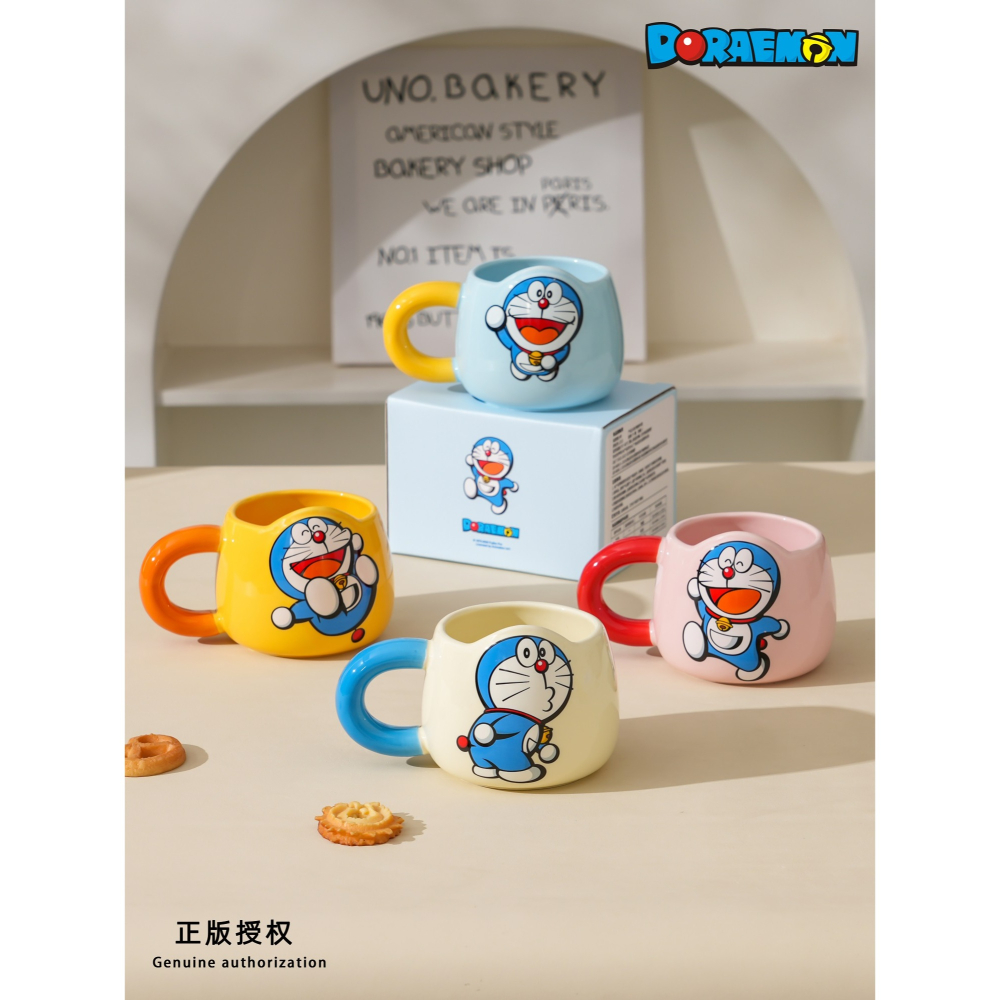 【現貨】正版 哆啦A夢 快樂馬克杯 水杯 牛奶杯 飲料杯 咖啡杯 陶瓷材質 小叮噹 哆啦a夢 送禮 焦點-細節圖2