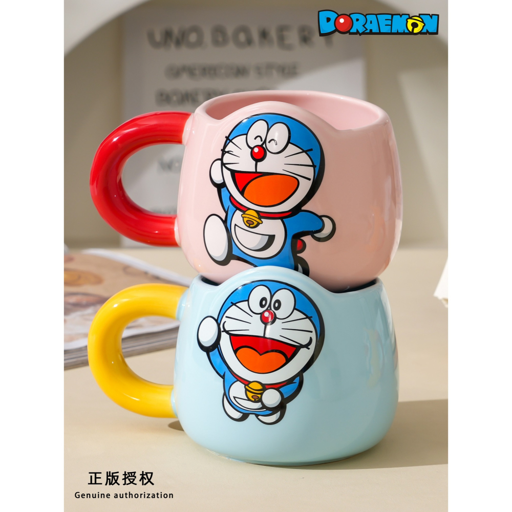 【現貨】正版 哆啦A夢 快樂馬克杯 水杯 牛奶杯 飲料杯 咖啡杯 陶瓷材質 小叮噹 哆啦a夢 送禮 焦點-細節圖3