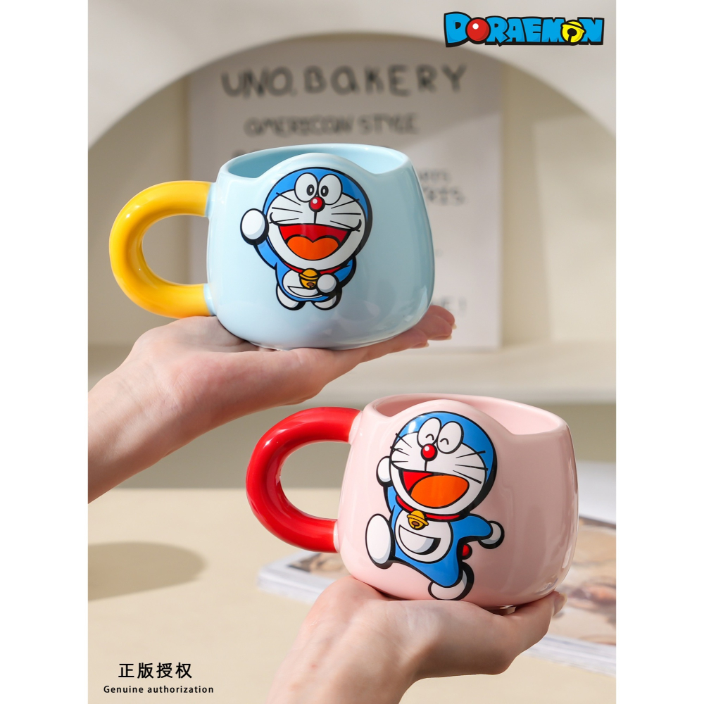 【現貨】正版 哆啦A夢 快樂馬克杯 水杯 牛奶杯 飲料杯 咖啡杯 陶瓷材質 小叮噹 哆啦a夢 送禮 焦點-細節圖4