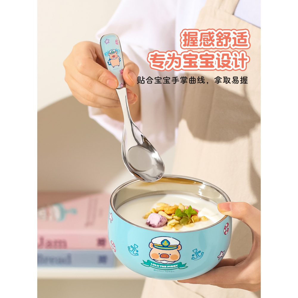 【LULU豬】正版 不銹钢元寶湯匙 餐具 可爱短柄元宝汤匙 碗筷 送禮 川島屋-細節圖4