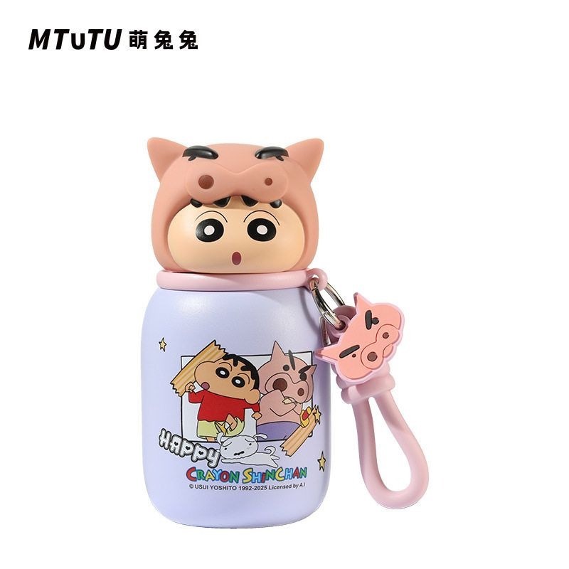 【現貨】正版 蠟筆小新 暖萌保溫杯 保溫瓶 水杯 保冰 高顏值 316高級材質 送禮 新之助 萌兔兔-規格圖8