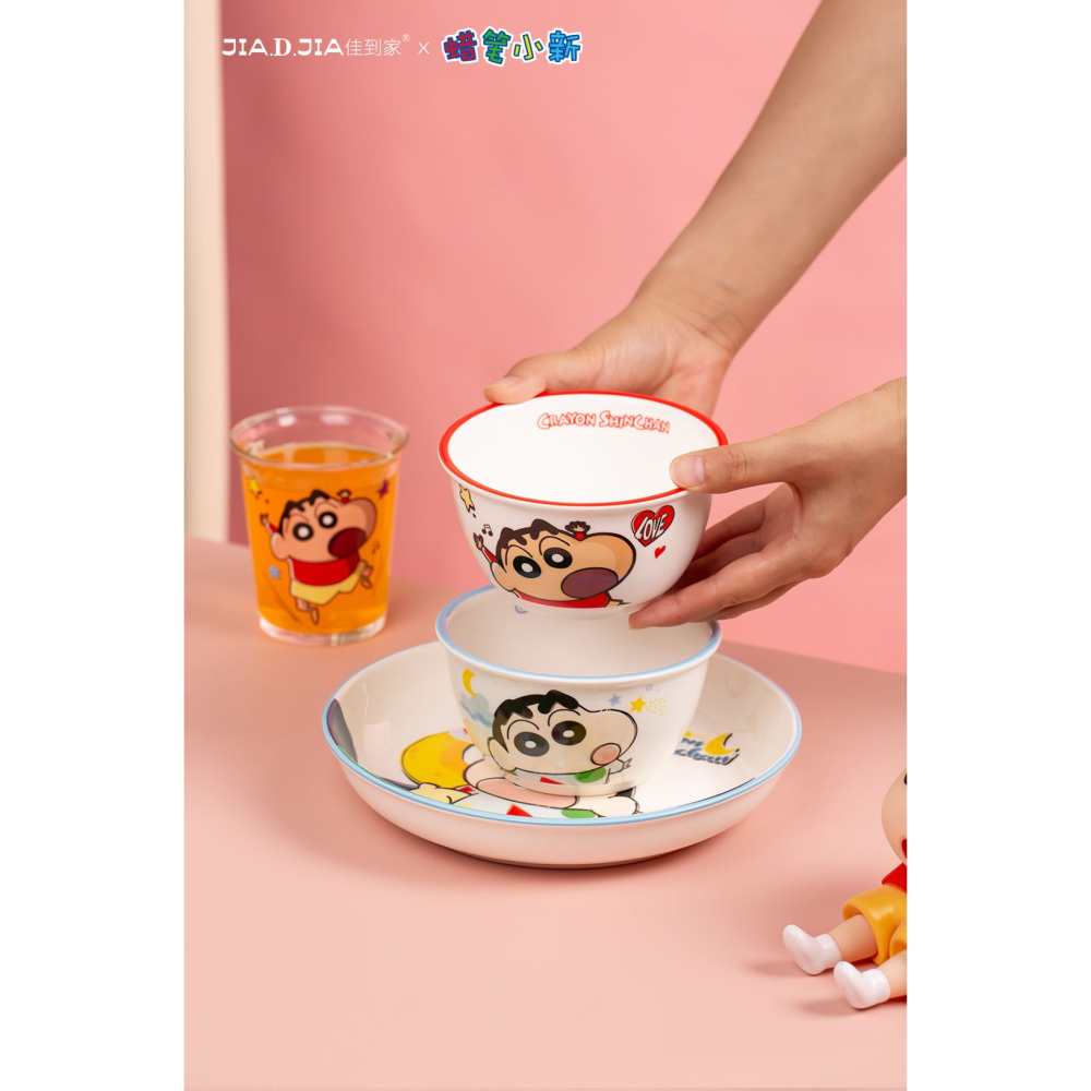 【現貨】正版 蠟筆小新 米飯 飯碗 湯匙 玻璃杯 禮盒裝 送禮 陶瓷 嘉美 陶瓷材質-細節圖3